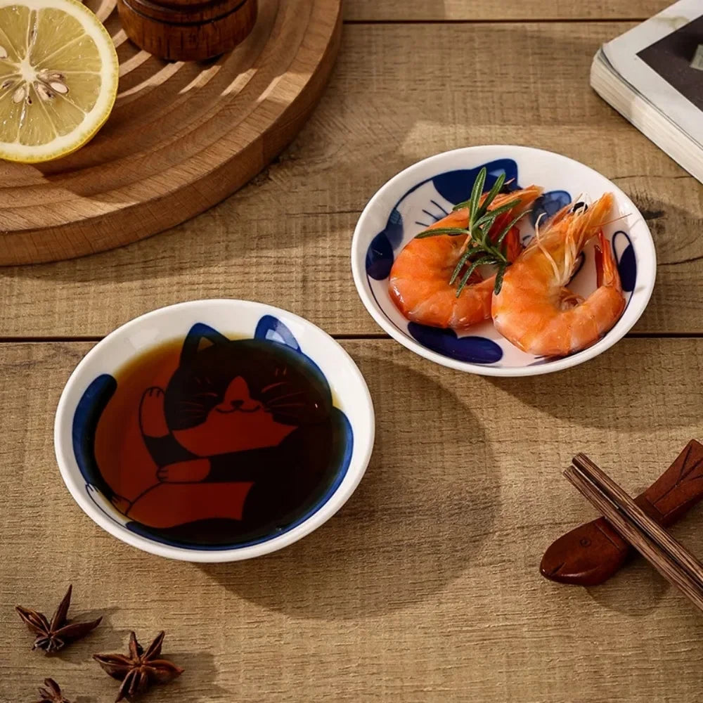Lucky Cat Ceramic Sauce Dish